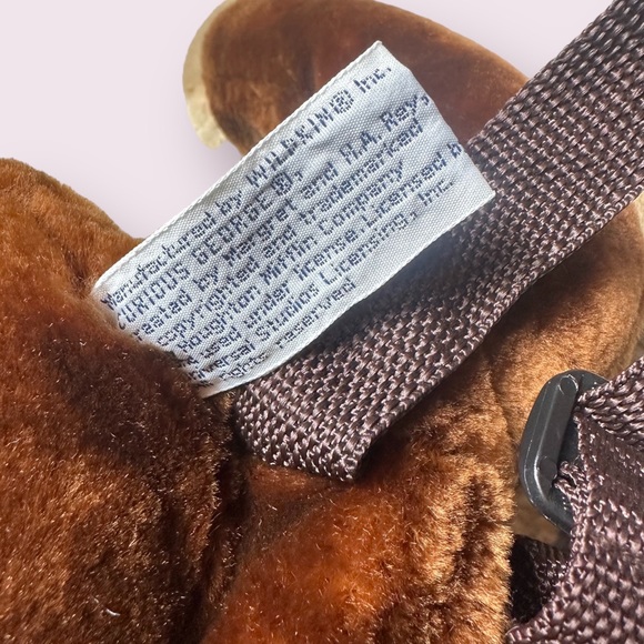 Kids Vintage 90’s Curious George Monkey Stuffed Animal Backpack Hand Puppet - Picture 14 of 14